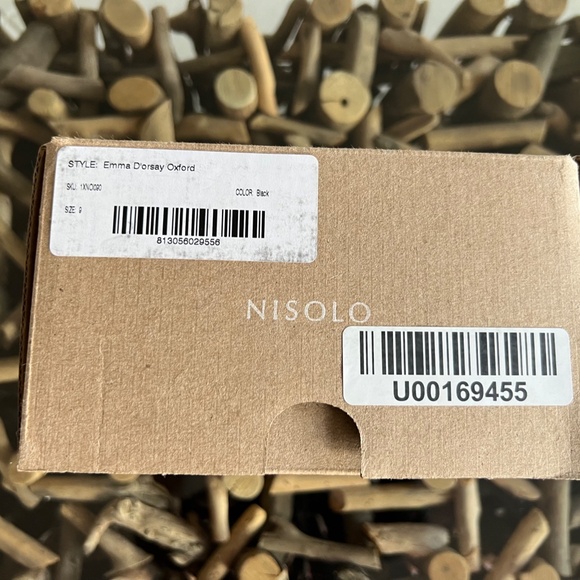 NISOLO Black Leather Emma D'Orsay Oxford Classic Flat Shoes - Picture 15 of 16